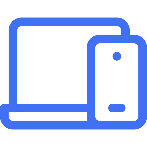 Uma logo de um notebook e um celular